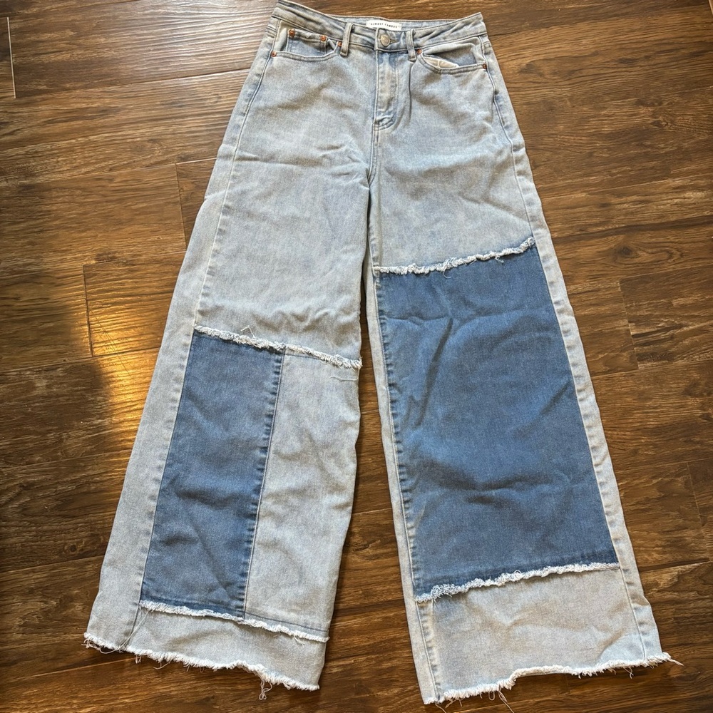 Patchwork Wide-Leg Jeans